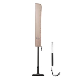 Sekey protective cover for 300 cm diameter parasol, cover for parasol, 100% polyester, taupe