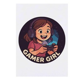 'Gamer Girl' Temporary Tattoo - Water Resistant, Skin-Safe, Non-Toxic Transfer (TO00086009)