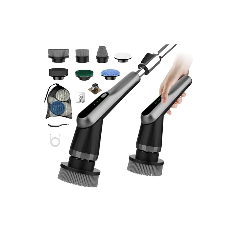 WKY-Electric Spin Scrubber - Upgraded 12-in-1 IPX7 Waterproof Shower Scrubber,
