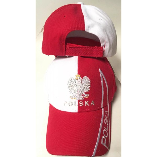 Top Wholesale POLSKA POLAND EAGLE WHTE AND RED CAP HAT