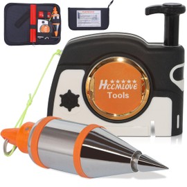 HCCMLOVE Plumb Bob Magnetic -10.7 oz(305g) Plumb Rite With 14.5 ft(4.5m) String,Sharpener,2 Pencils,Line Reel Used in Construction Can Automatically Stretch the Line and Quickly Stabilize the Plumbob