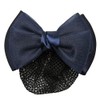 GLOBAL BOX Ribbon Barrette with Net Hair Bulk Chignon, navy