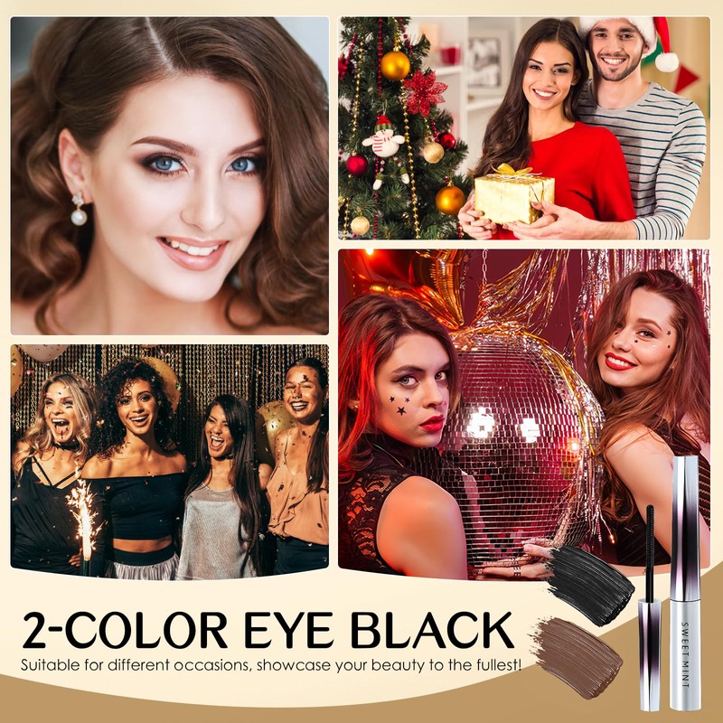 3 Stück Mascara, Long-lasting, Kein Verklumpen Oder Wischfest, High Impact