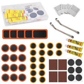 xflyxin Bicycle Tire Repair Kit, Bicycle Inner Tube Repair Kit - Contains 39 Patches, Metal Lever, Suitable for Motorcycle Electric Bicycle Scooter Mountain MTB BMX Bike