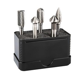 Alpen Carbide Set Milling Burrs/Countersink Box 5 (5 Pieces, 3 x Carbide Burrs, 2 x Maykestag HSSS Cobalt Countersink, Countersink Tools, Drill Assortment) 0776000002100