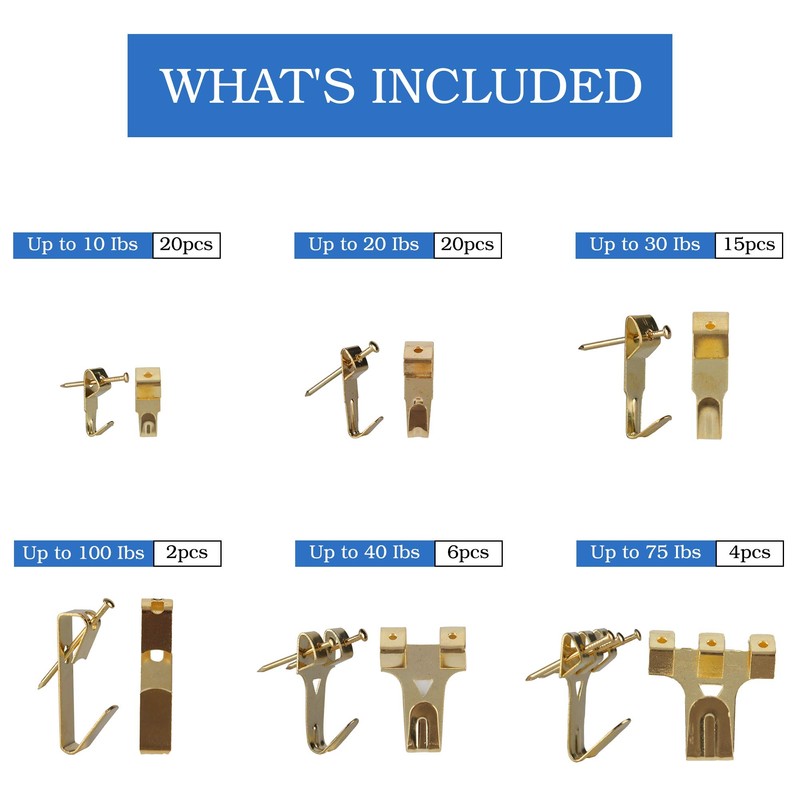 254pcs Picture Hooks Picture Hanging Kit Photo Assortment Hanging Hardware
