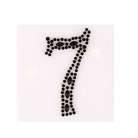 Craftbuddy US 2 x 7" Self Adhesive Stick on Black Rhinestone Numbers Gems Crystals