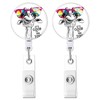 IAMRAVER 2 Pack Retractable Badge Holders Cute Badge Reel Badge