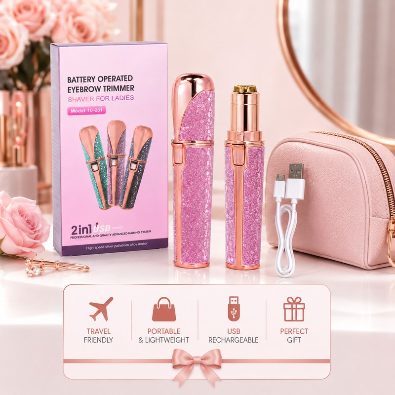 2-in-1 Rechargeable Facial Hair Remover for Women & Men –