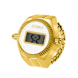 OIDEA Men's Finger Watch: Digital Watch Quartz Elastic Ring Calendar Timer Gift Men Women Christmas Gold Silver, Gold white