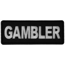 Gambler Patch - 4x1.5 inch - Embroidered Iron on Patch (P6380)
