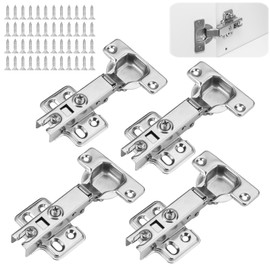 Pack of 4 Hinges for Cabinet Doors, Pot Hinges 35 mm Opening Angle 95°-100°, Soft Close Hinge with Hydraulic Spring Cabinet Chain Doors, Kitchen Cabinet Hinges for Cupboard Door, Wardrobes