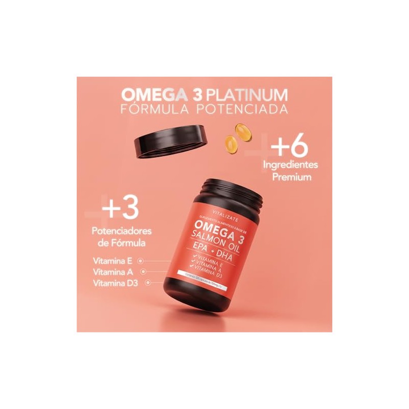 Omega Platinum Suplemento Potenciado Fish Oil Aceite Salmon Epa Dha
