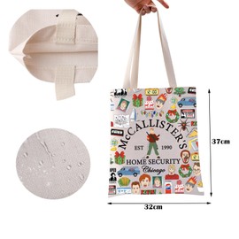 BAUNA Cozy Christmas Tote Bag McCallister's Home Reusable Grocery Tote Bag Christmas Movie Inspired Shoulder Bag (Home 1990 Tote)