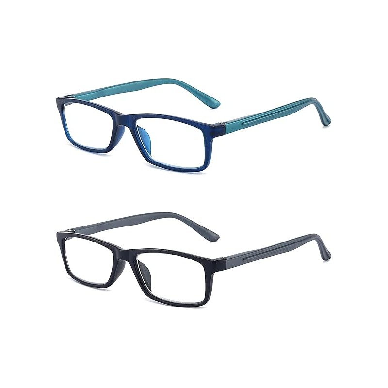 Reading Glasses for Men/Women with Spring hinges, Rectangulart Computer Readers