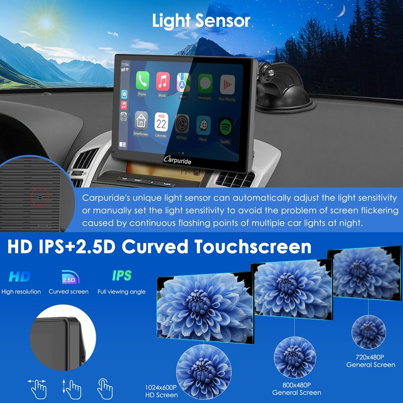 2025 CARPURIDE 9 Inch Car Play Screen for Car, Compatible