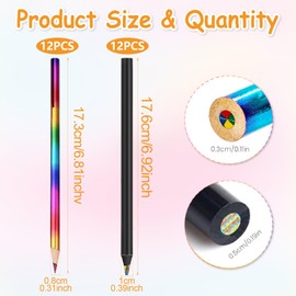 LXBCTOP Rainbow Pencils, Pack of 24 Rainbow Pencils Colouring Pencils Children, Colours Rainbow Pencils Creative Painting Crafts, Multicoloured Colouring Pencils, Rainbow Pencils Colouring Pencils