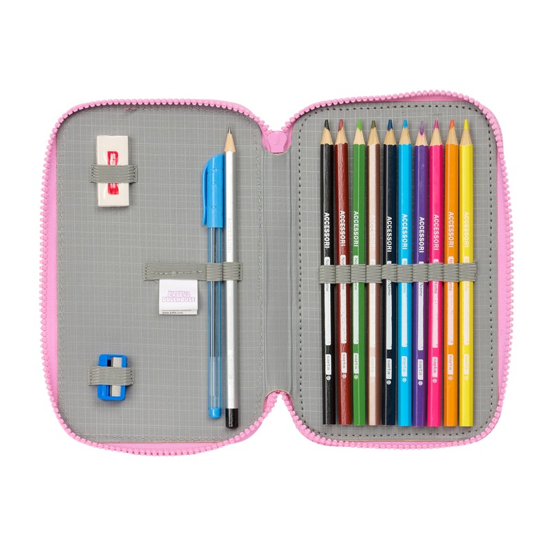 Safta GABBY'S DOLLHOUSE PARTY School Pencil Case for Kids, Colourful