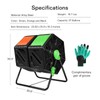 VIVOSUN Dual Chamber Tumbling Composter, 2X 18.5 Gallon Compost Bin,