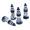 Ipetboom 4pcs Mediterranean Style Mini Wooden Lighthouse Ornaments Nautical Home
