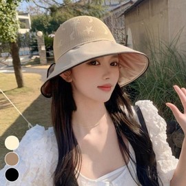 Beach Cap Mesh Bucket Hat Color Block Star Moon Black/FREE