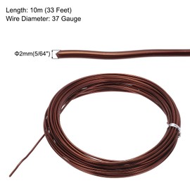 QUARKZMAN 37 Gauge Anodised Aluminium Wire, 33 Feet Jewellery Wire, Craft Wire, Metal Memory Flexible Craft Wire for Jewellery Making, DIY Sculpture Crafts (37 AWG, Copper)