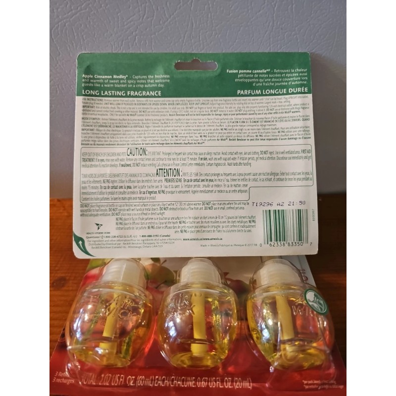 Air Wick Scented Oil 6 Plug In Refills Apple Cinnamon