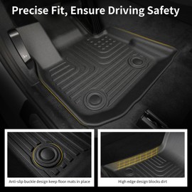 AZYT Floor Mats & Cargo Liner for 2025 Honda Civic Hybrid Sedan (Not Hatchback), All Weather Automotive TPE Floor Liners Set Anti-Slip Waterproof Accessories (Car Mats+Trunk Mat) Black