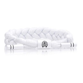 Rastaclat Braided Bracelet for Men and Women of All Ages - Level 1 White/Black Bracelet | Adjustable Stackable Bracelet Braided by Hand (Medium/Large)