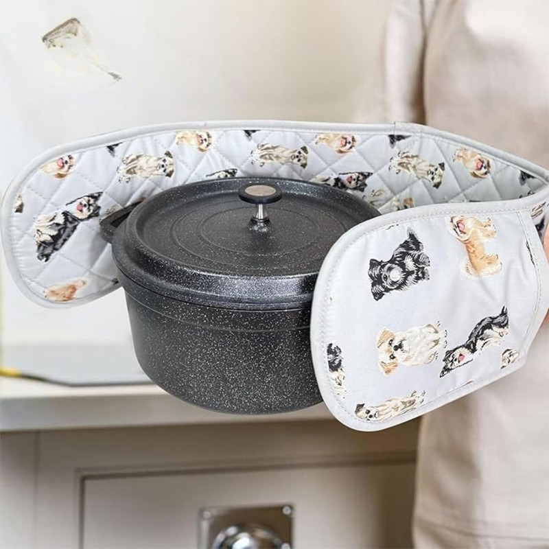 Double Oven Gloves UK: Heat-Resistant Mitts, Heavy-Duty Pot Holders for