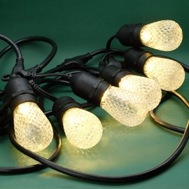 25 Feet 8 Sockets Patio String Lights, 2W S14 LED Warm White Bulbs E26 Medium Base, Commercial Grade Heavy Duty Pergola Lights, Weatherproof Backyard Light Bistro Lights (25 Ft - 8 Lights)