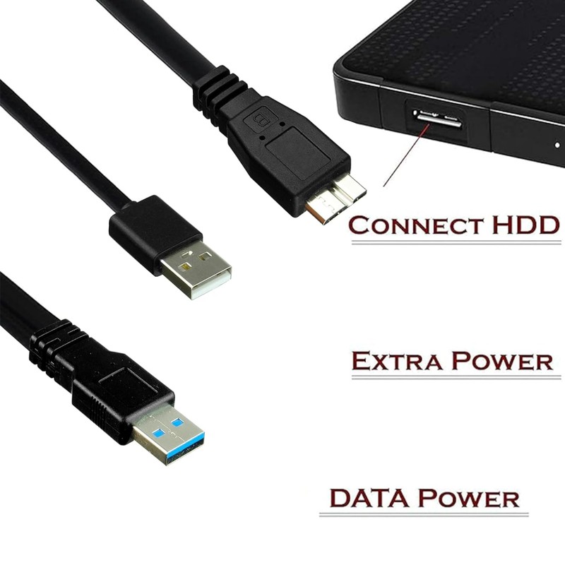 SaiTech IT 1 feet USB 3.0 Dual Power Y Shape