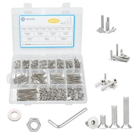 WZHUIDA 1080 Pcs M3 Screw Assortment, M3*6mm, 8mm, 10mm, 12mm, 14mm, 16mm, 18mm, 20mm, 25mm, 30mm, 35mm, 40mm, 50mm, Stainless Metric Hex Flat Head Countersunk Screws Nuts and Washers with Wrench
