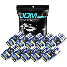 JDM ASTAR 3S9 Extremely Bright 360-Degree Shine 194 168 175 2825 T10 6000K White LED Bulbs (Pack of 10)