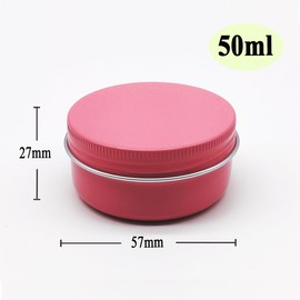 Wopanxye 10pack50ml Pink Aluminum Tin, 50 Gram Containers Leak Proof Cosmetic Jars, 50g Small Makeup Containers Round Screw Lids for Cosmetic, Salves, Lip Balms, Toner, Cream, Candle, Tea, Beads