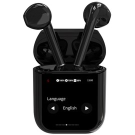 LUBOLAN Black Wireless Earbuds，Bluetooth 5.4 Ear Buds with Multifunctional Touch Screen Headphones，Noise Cancelling Earbuds，40H Playtime，for Pad Tablet Laptop Android/iOS Generic Ear Phones (Black)
