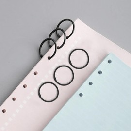 LOUZAGO 50 Pack 1-1/4 Inch Binder Rings, Black Book Rings Index Card Ring, Metal Ring Binder Clips Key Rings Paper Rings for Office, School, Home (Black, 32mm)