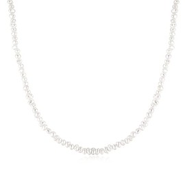 MARLION JEWELS Women's Necklace with Small White Pearls. Gold-Plated / Silver Plated Surgical Steel Necklace Ideal as a Gift. Jewellery for Women, Gold, Pearl