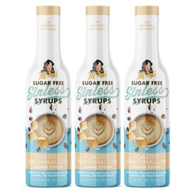 Sugar Free 3pk Toasted Marshmallow Sinless Syrup- Stevia Based, No Sugar Alcohols or Sucralose, No Artificial Sweeteners, Natural Ingredients, Coffee Tea Cocoa Dessert, Keto Friendly, 3 Pack