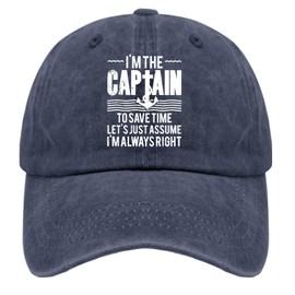 The Cap Tam is Always Right and Im The Captain Golf Hat Funny Cap for Women Navy Blue