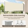 vidaXL Side Awning Cream Screen, Grey Stand
