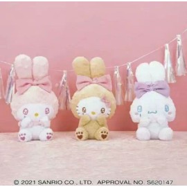 Furyu 💡Uruuru Usamimi Sanrio Characters Cinnamoroll Melody Kitty Plush Toys Set of 3