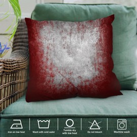 Shrahala Gray Black Grey Decorative Pillow Covers, Abstract Art Maroon Decorative Linen Throw Pillow Covers 18 x18 Solid Burlap Cushion Covers for Bed Couch Sofa Bench Car Set of 2