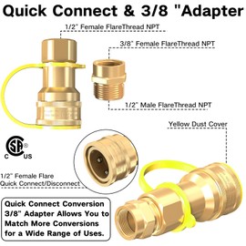 48FT 1/2" ID Natural Gas Hose with Quick Connect Fitting for BBQ, Grill, Pizza Oven, Patio Heater. for Weber, Char-Broil, Pizza Oven, Patio Heater,NG Grill and Natural Gas Conversion Kit