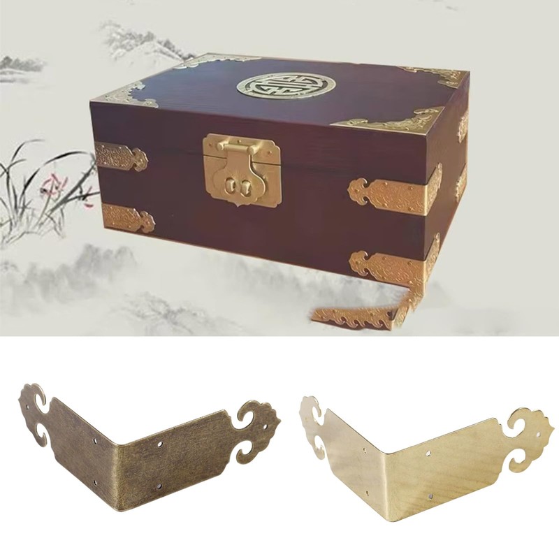 2Pcs Brass Corner Protectors Right Angle Brackets 90 Degree Corner