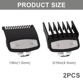 Hair Clipper Metal Clip Guard with Metal Clip 1/16" (1.5mm) & 3/16" (4.5mm) Replacement Ring Guard Attachment Compatible with Wahl 0.5 & 1.5 Cordless Hair ClippersProfessional Grade (Black)