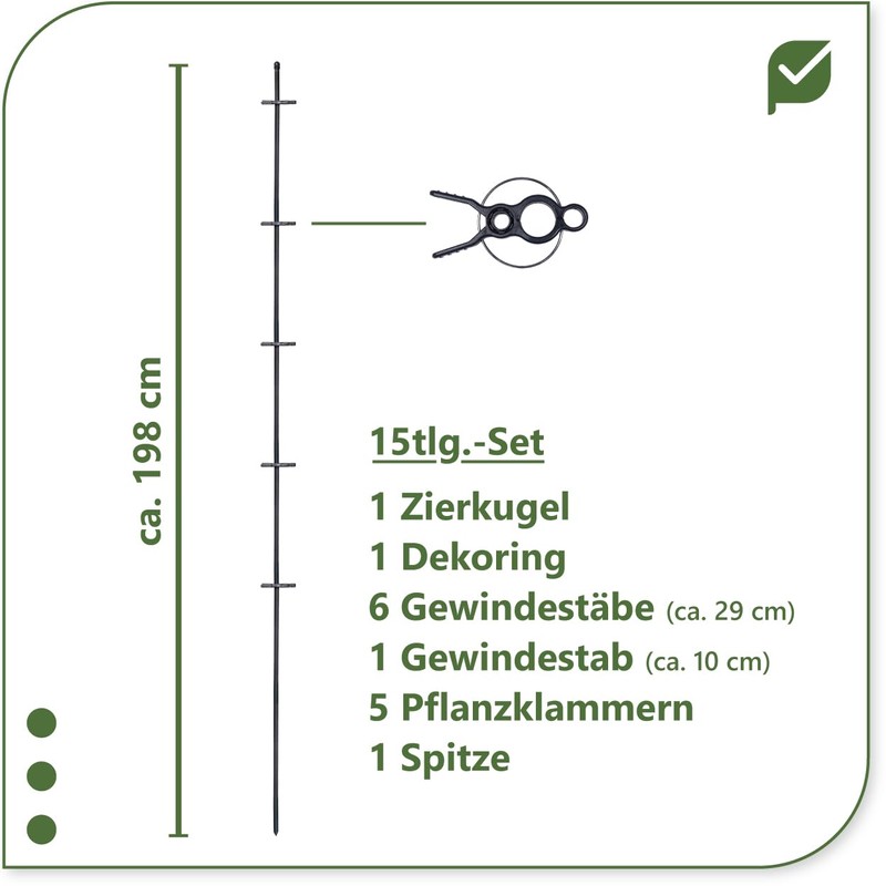 protanic Tomato Rod Plant Support Trellis with Plant Clips