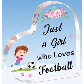 TTOVEN Football Gifts for Girls Football Plaque Gifts Just A Girl Who Loves Footballs