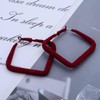 Aneneiceera Vintage Red Velvet Hoop Earrings Dark Burgundy Square Earrings