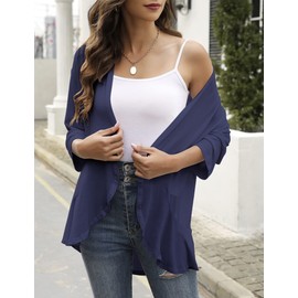 Yekaty Women's Open Front Navy Plus Size Cardigans Shawls and Wraps for Evening Dresses